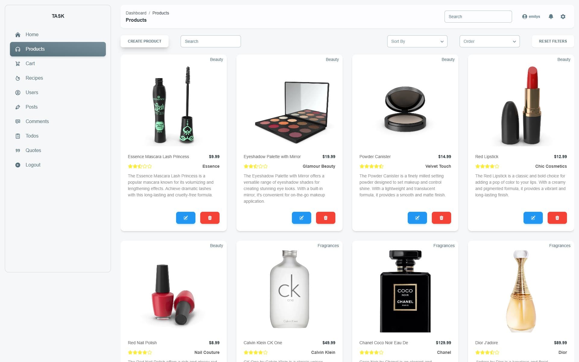 Dummy Task Admin — screenshot 1